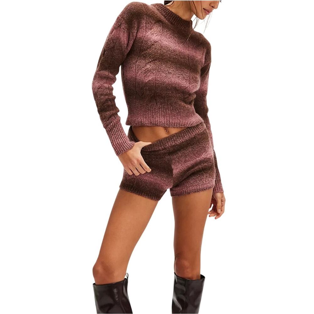 Alohas Cozy Pink Aspen Monte Sweater Set Size XS NWT